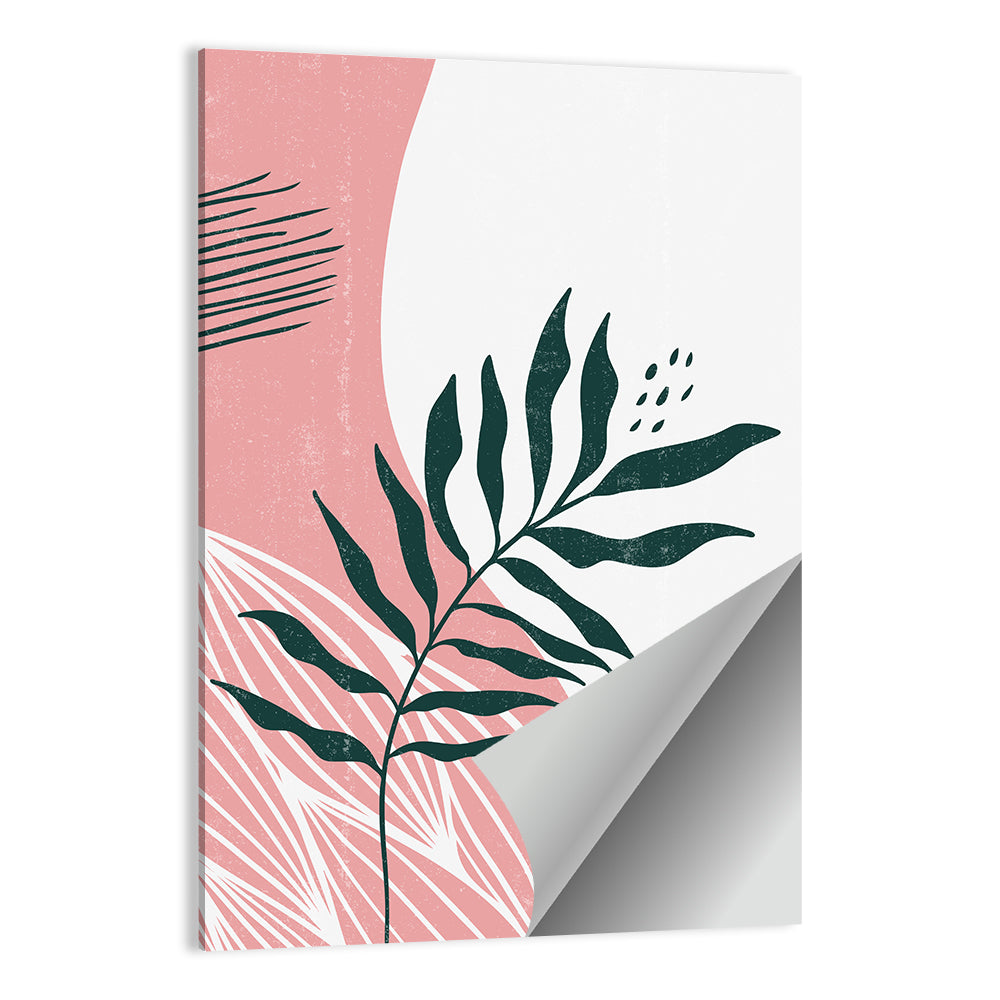 Pink Fern Boho Minimalist Wall Art