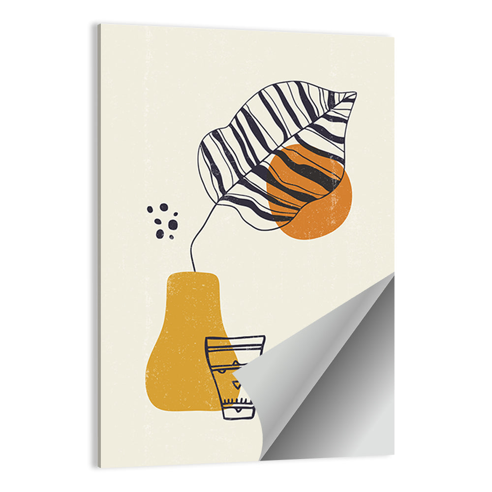 Striped Leaf Minimalist Botanical Wall Art