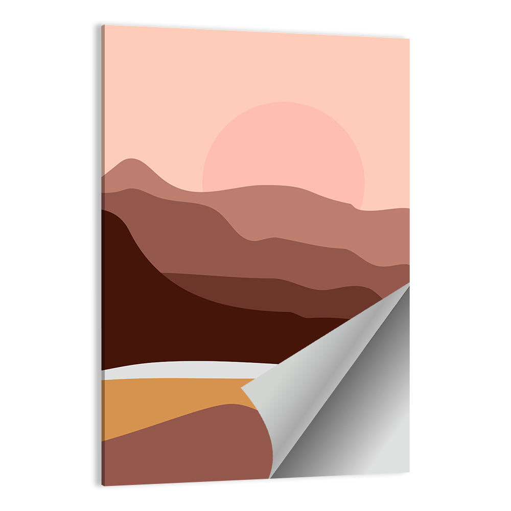 Layered Desert Mountains at Dusk Wall Art