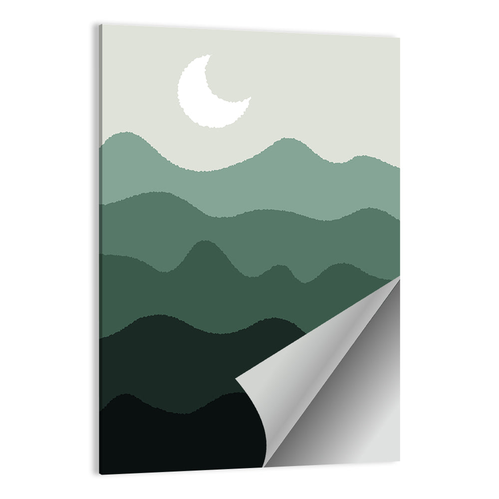 Moonlit Green Mountains Wall Art