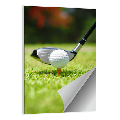 Golf Ball with Driver on Tee Wall Art