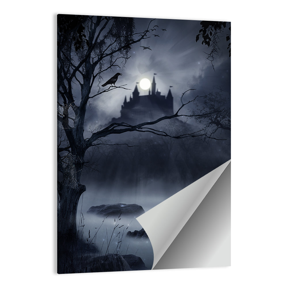 Moonlit Castle Over a Swamp Wall Art