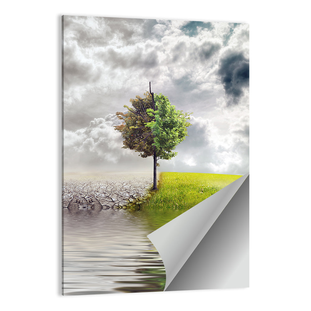 Tree Between Life and Decay Wall Art