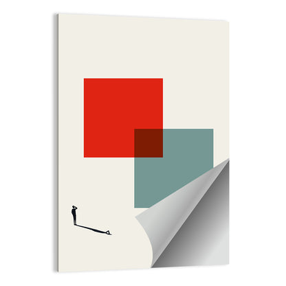 Silhouette with Overlapping Squares Wall Art