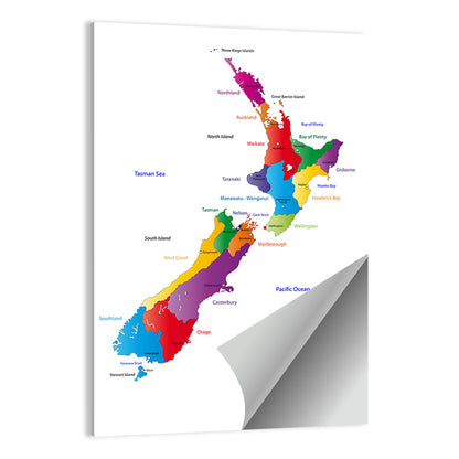 New Zealand Map Wall Art