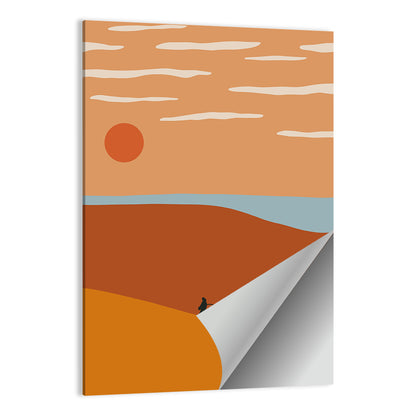 Minimalist Camel Caravan Sunset Wall Art
