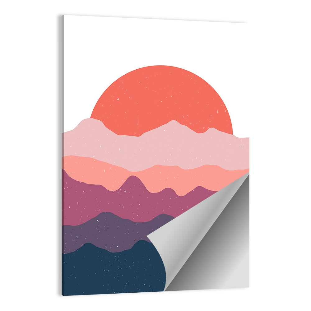 Minimalist Mountain Sunset Wall Art