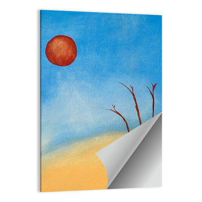 Red Sun Desert Landscape Wall Art