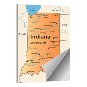 Indiana Map Wall Art