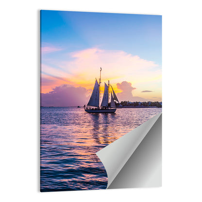 Key West Sailboat at Sunset Wall Art