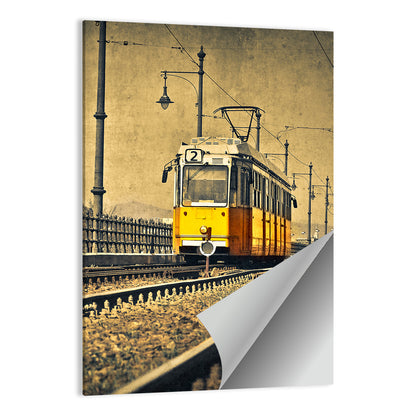 Yellow Tram No. 2 on Tracks Wall Art