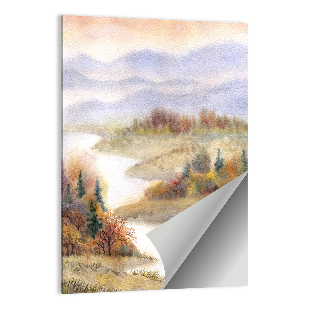 Autumn River Landscape Wall Art