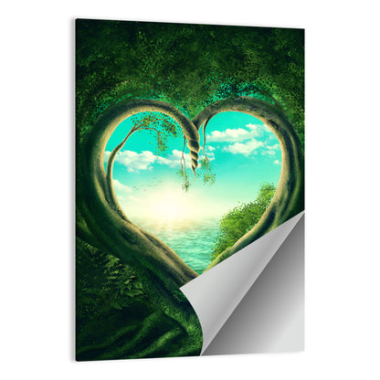 Two Trees Forming a Heart Wall Art