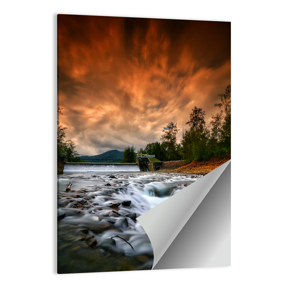 Mentawa Dam at Dusk Wall Art