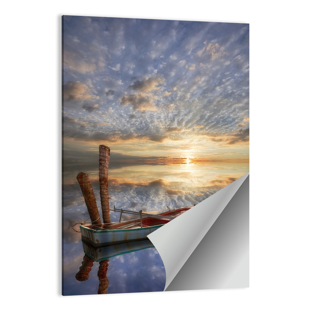 Weathered Rowboat at Sunset Wall Art