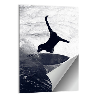 Dog Surfer Riding Waves Wall Art