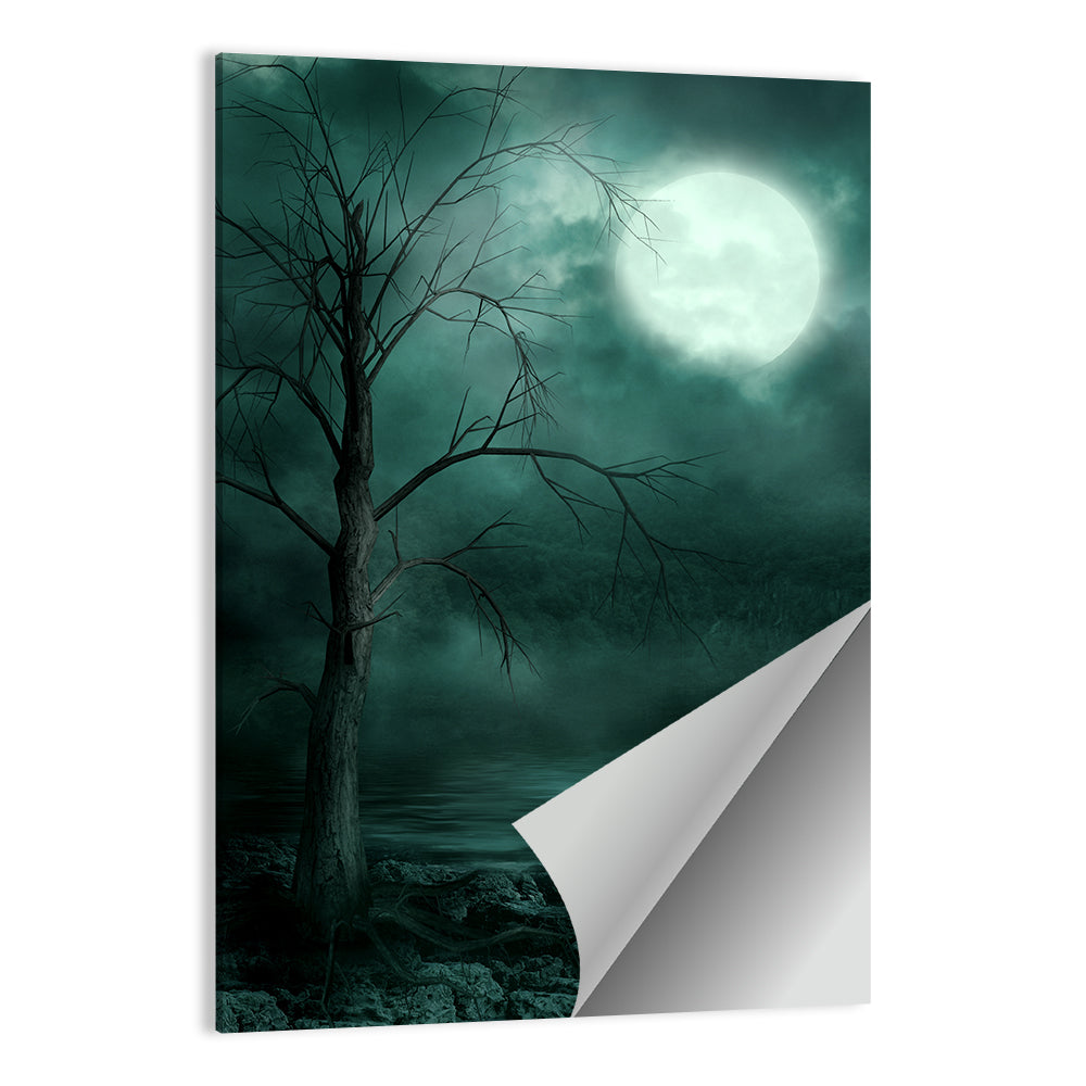 Gothic Moonlit Shore Wall Art