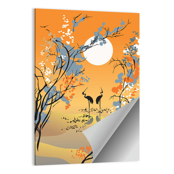 Four Seasons Moon Illustration Wall Art as a poster print