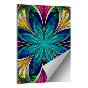 Multicolored Fractal Flower Wall Art