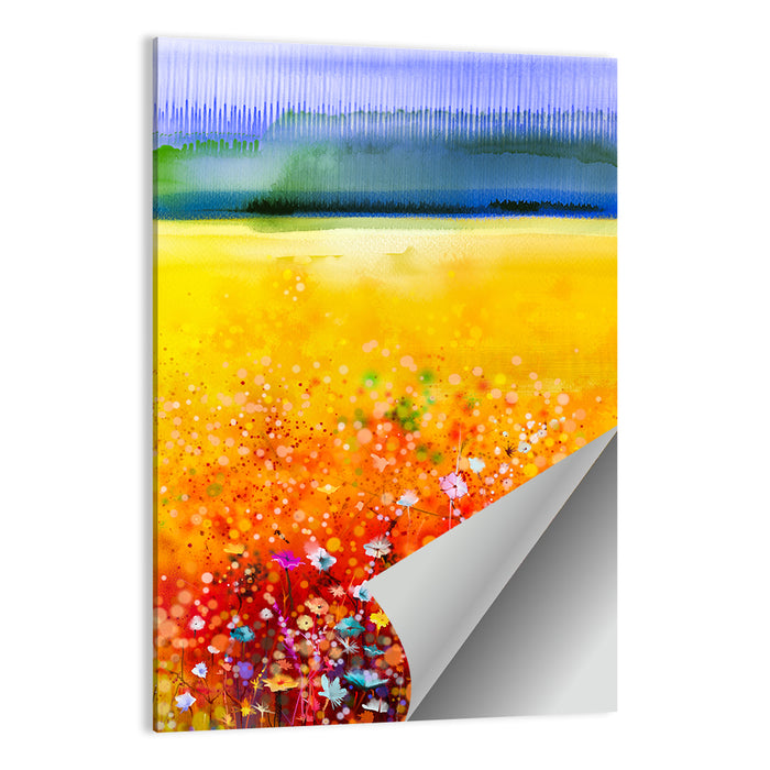 Cosmos Meadow Watercolor Wall Art as a poster print
