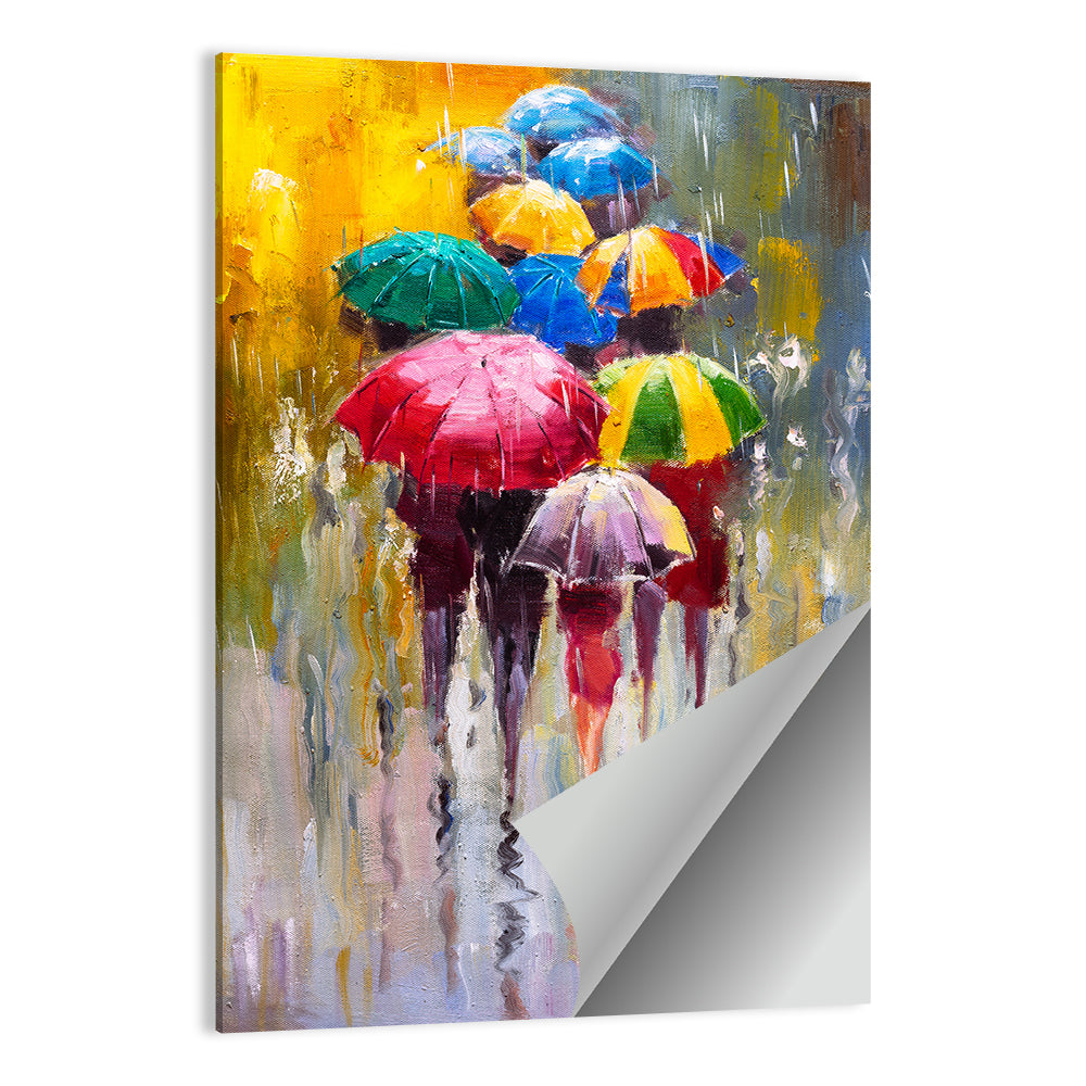 Rain Soaked Cityscape Oil Painting Wall Art
