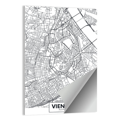 Vienna City Map Wall Art
