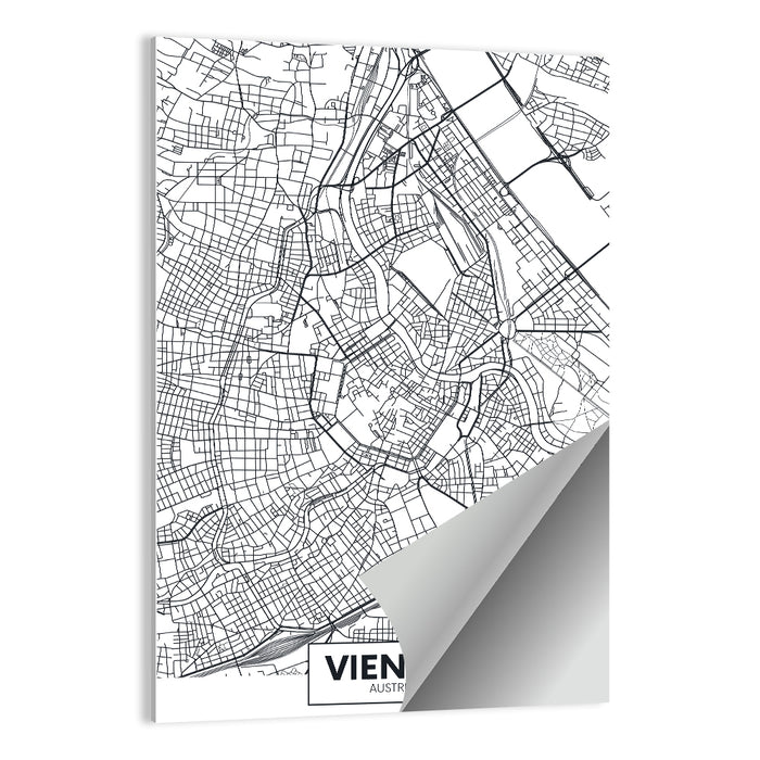 Vienna City Map Wall Art as a poster print