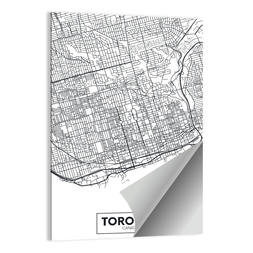 Toronto Street Grid Map Wall Art