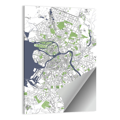 Map of Saint Petersburg, Russia Wall Art