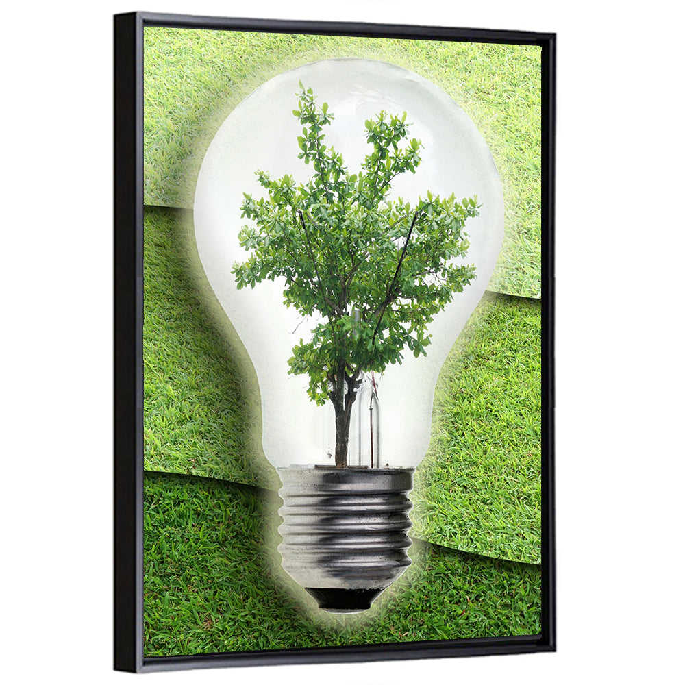 Light Bulb Tree Earth Concept Wall Art