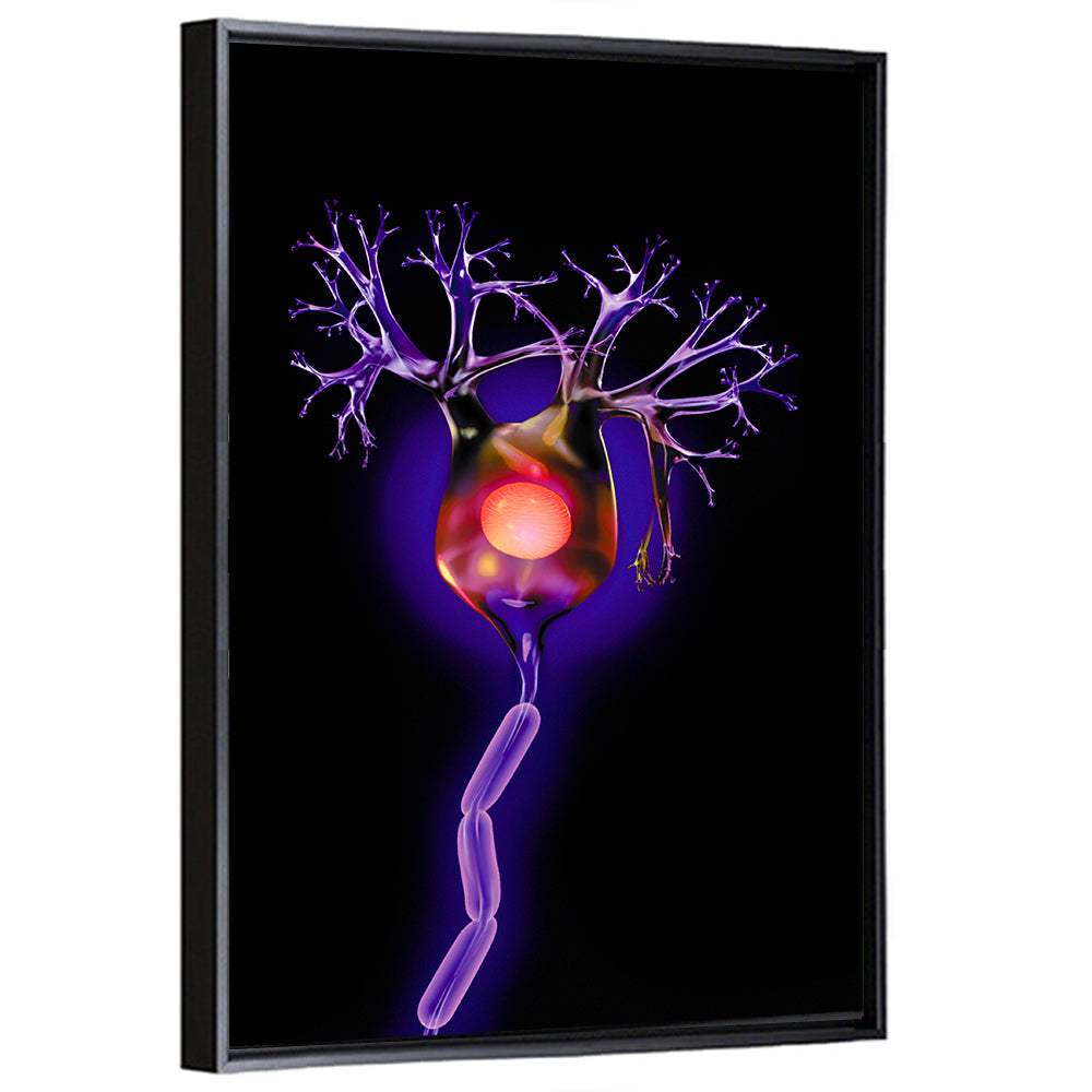 Microscopic Human Neuron Illustration Wall Art