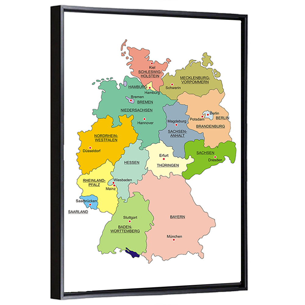 Germany Map Infographic Wall Art