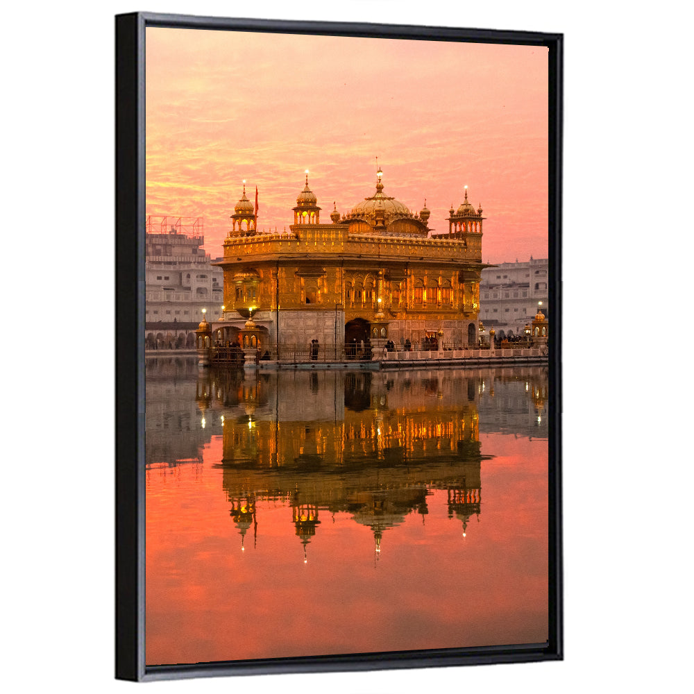 Golden Temple at Sunset Wall Art