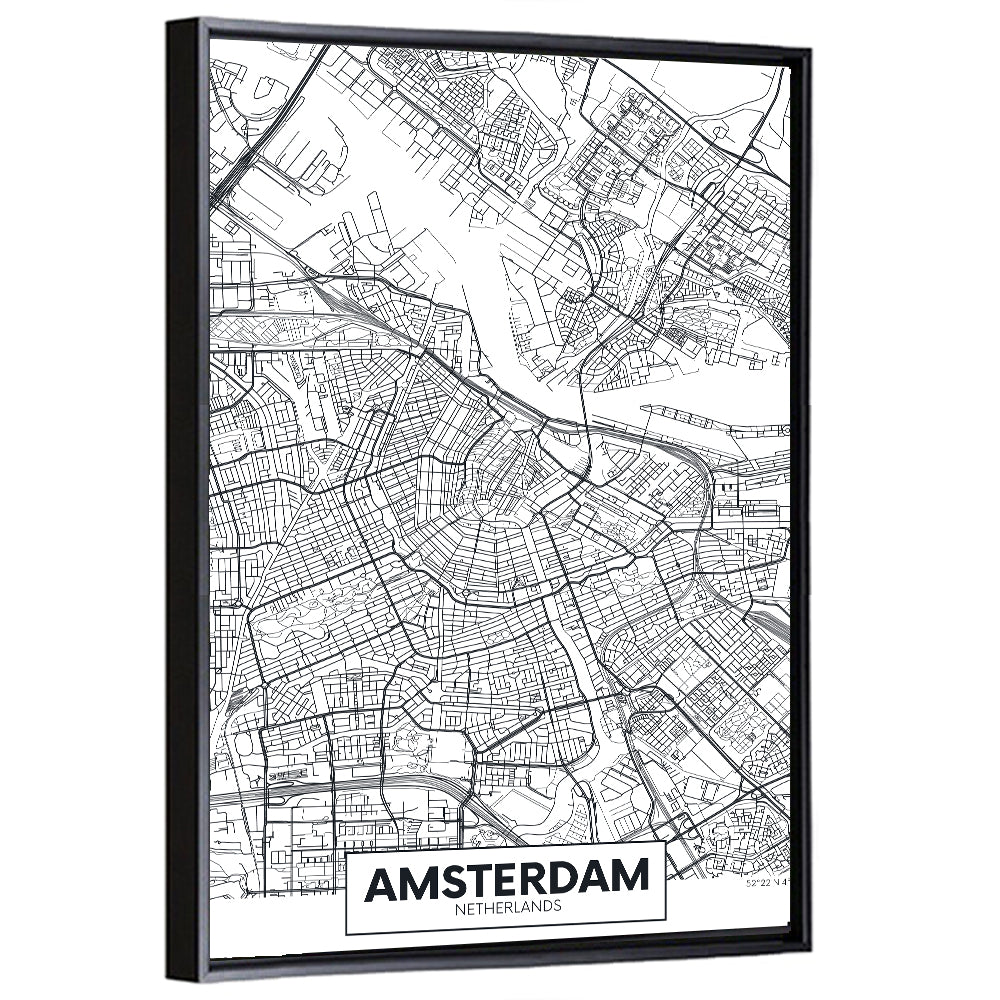 Amsterdam City Map Wall Art
