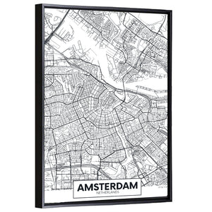 Amsterdam City Map Wall Art