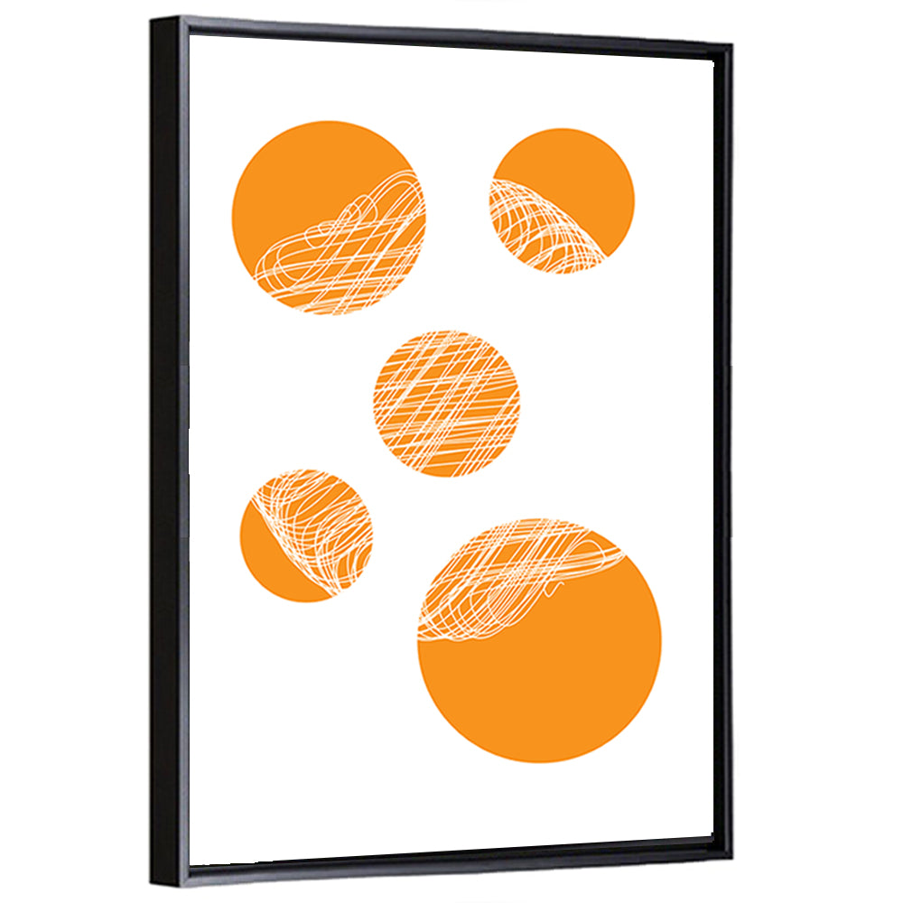 Asymmetrical Orange Circles Wall Art