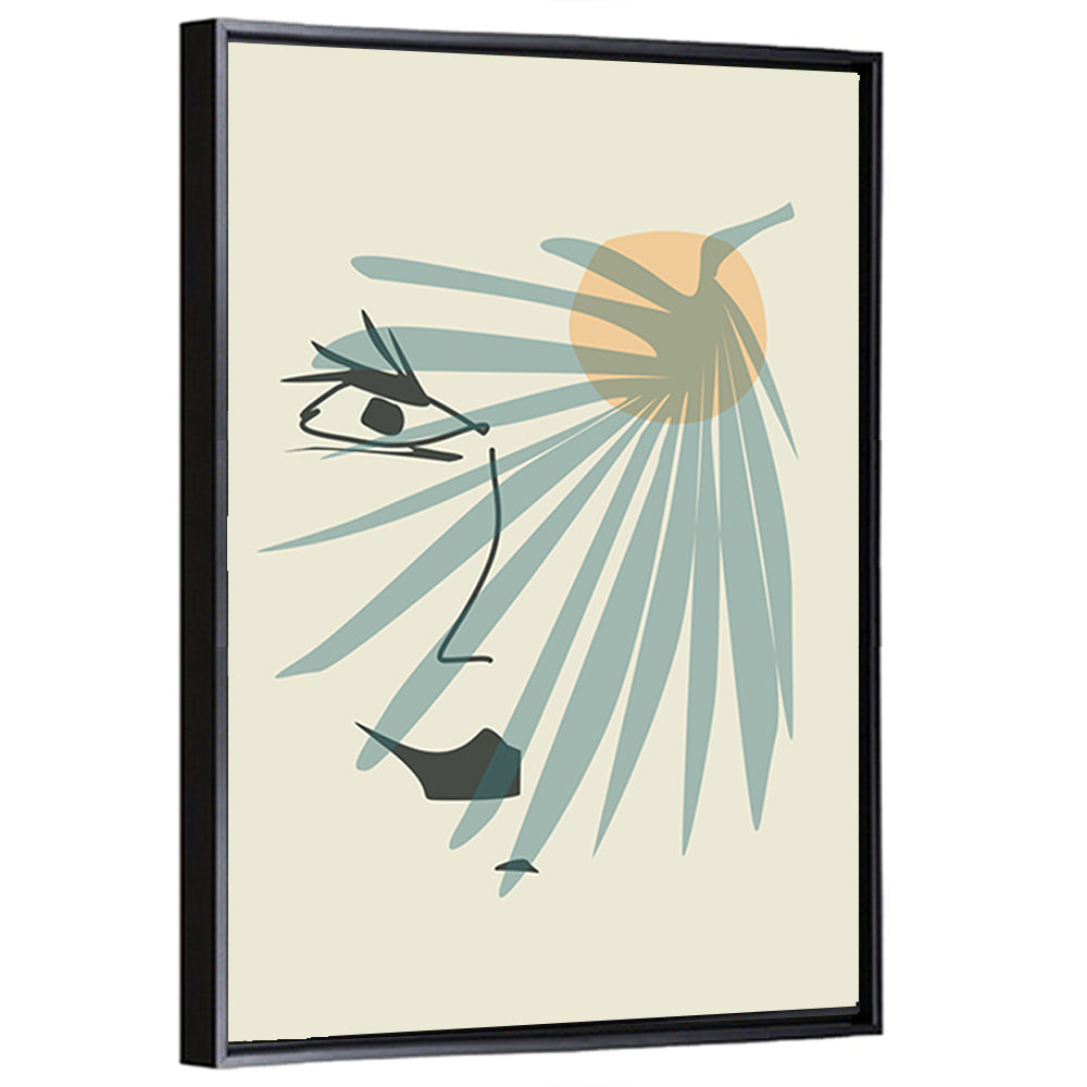 Palm Leaf Profile Line Wall Art