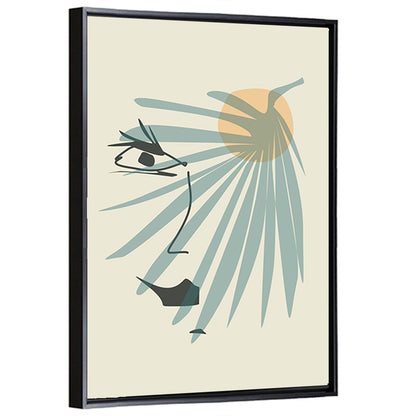 Palm Leaf Profile Line Wall Art