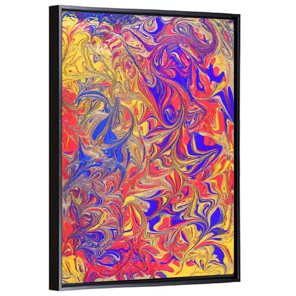 Vibrant Marbled Swirl Abstract Wall Art
