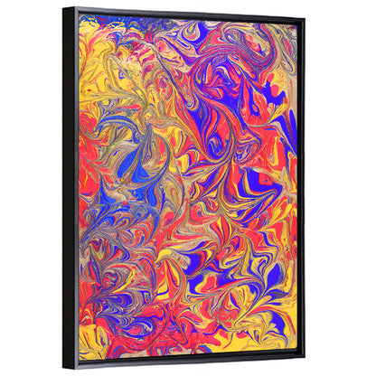 Vibrant Marbled Swirl Abstract Wall Art