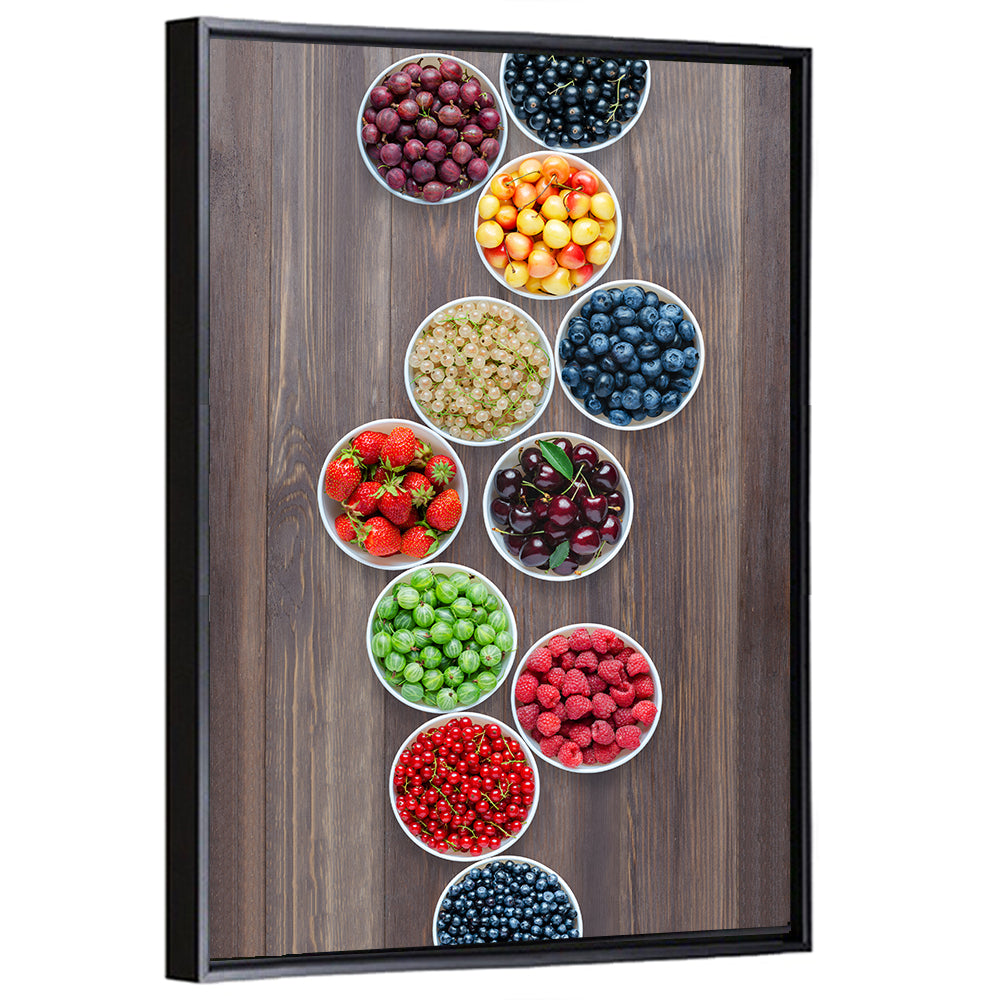 Ten Round Bowls of Berries Wall Art