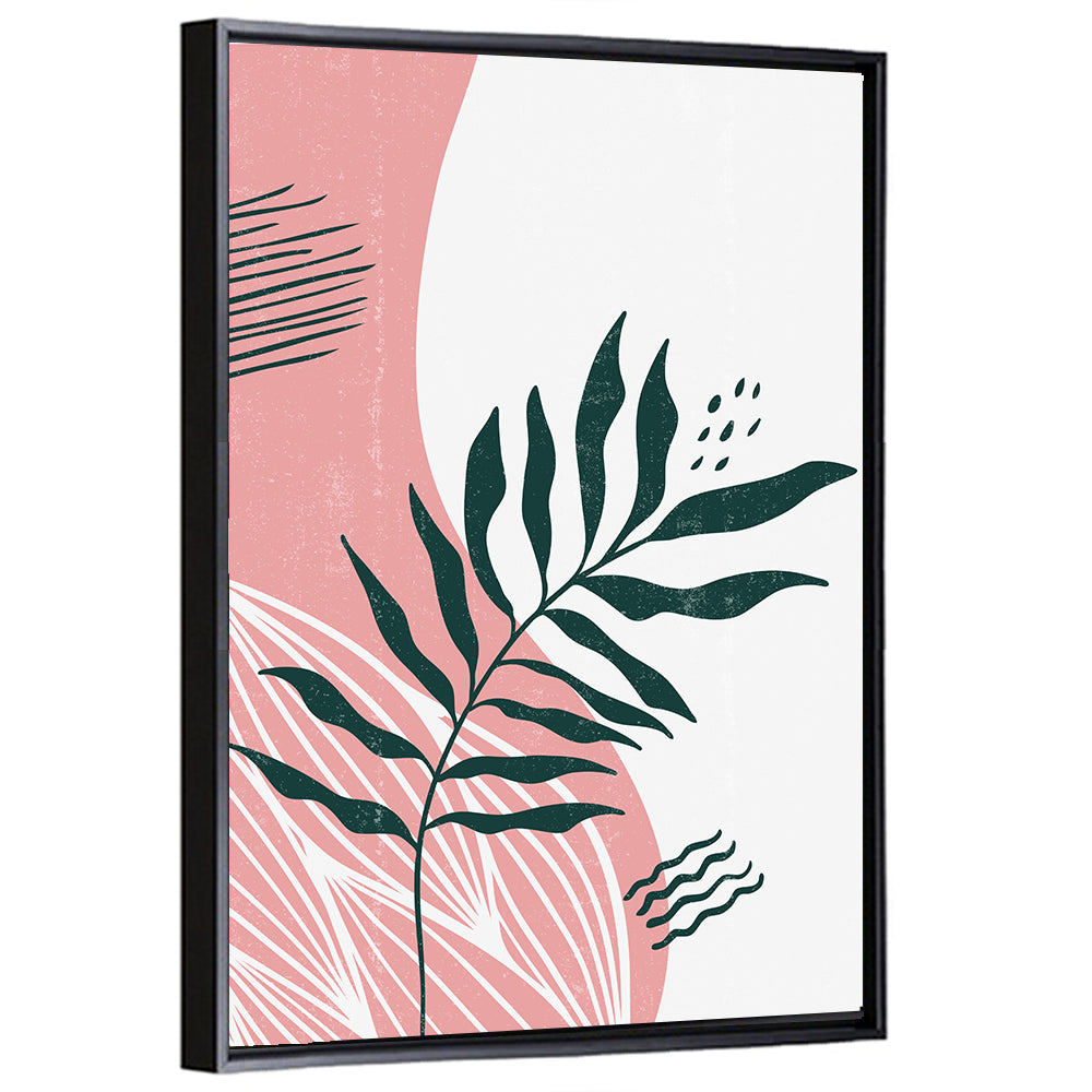Pink Fern Boho Minimalist Wall Art