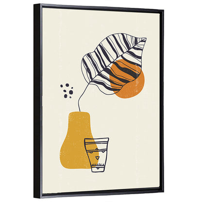 Striped Leaf Minimalist Botanical Wall Art
