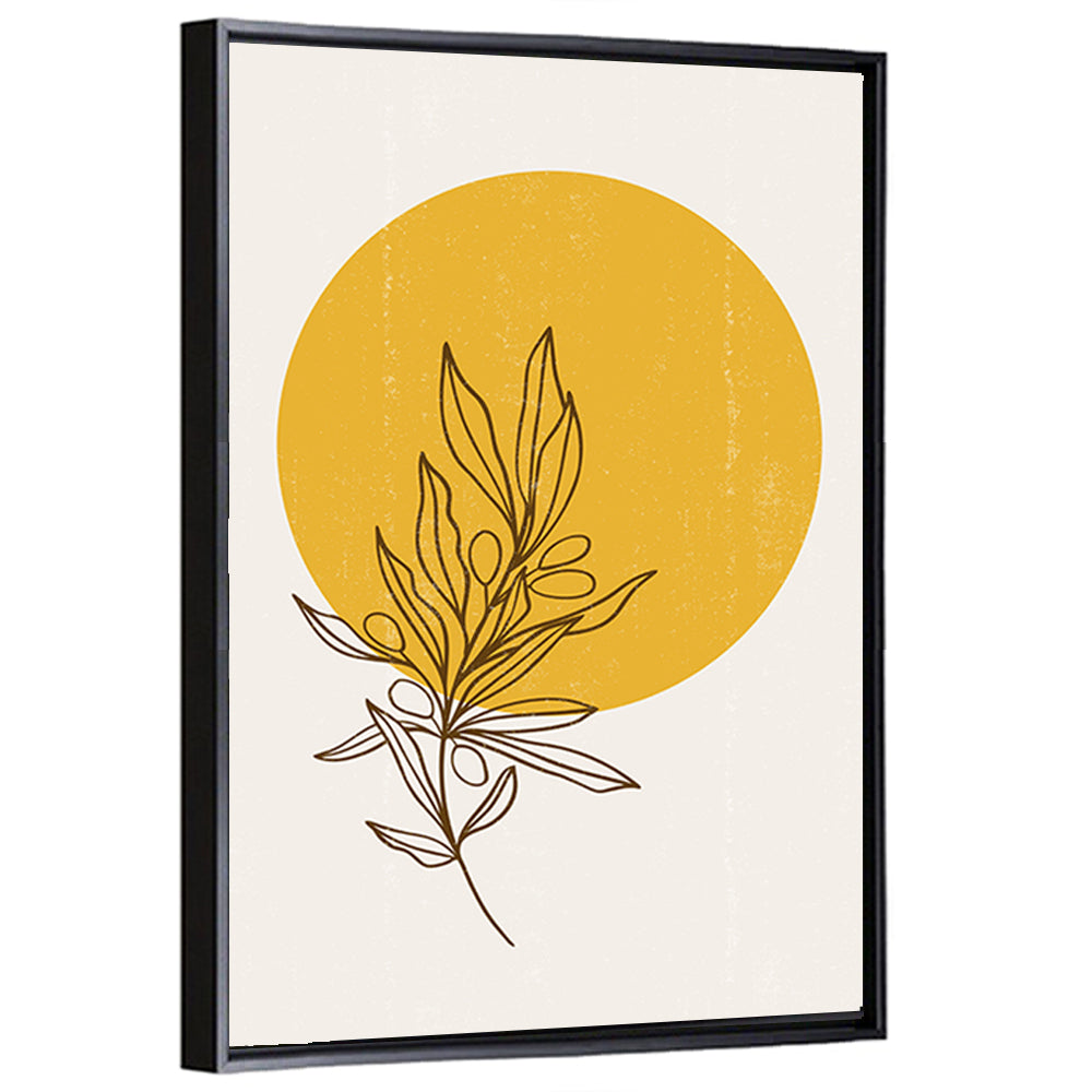 Olive Branch Sun Line Wall Art