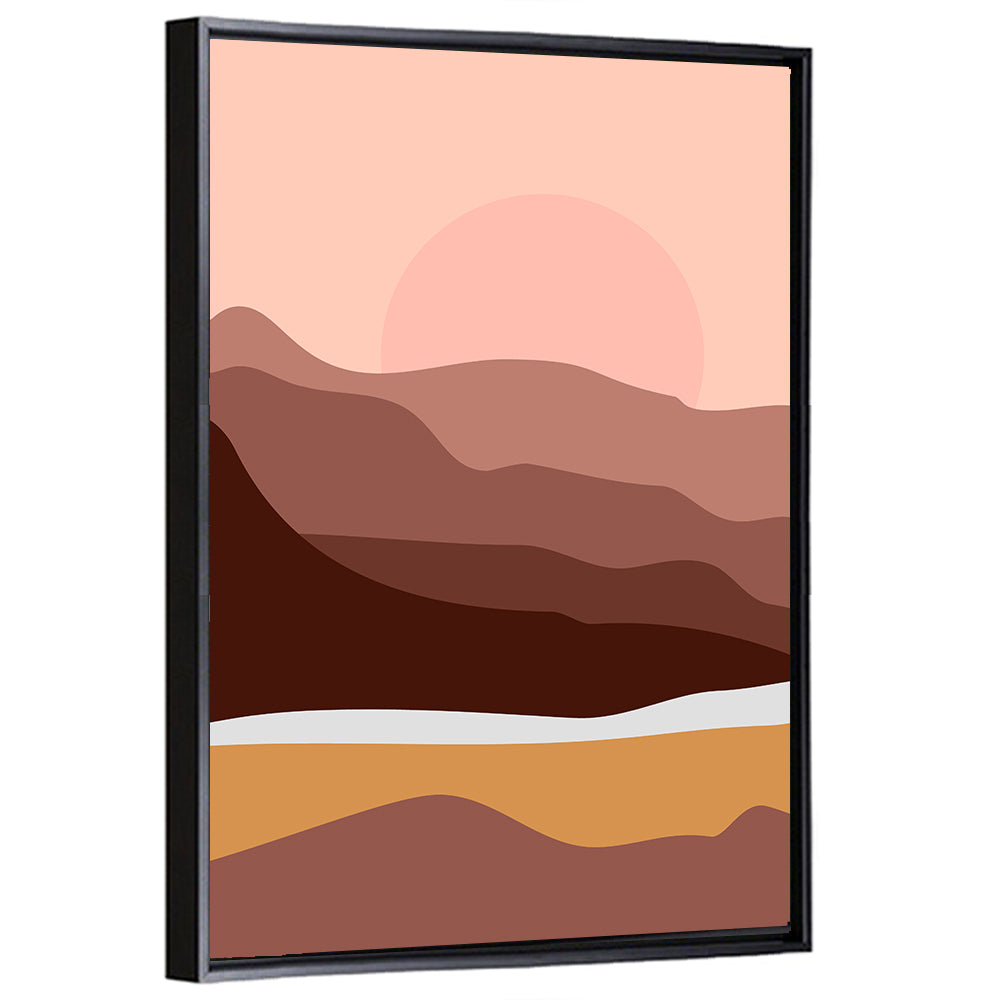 Layered Desert Mountains at Dusk Wall Art