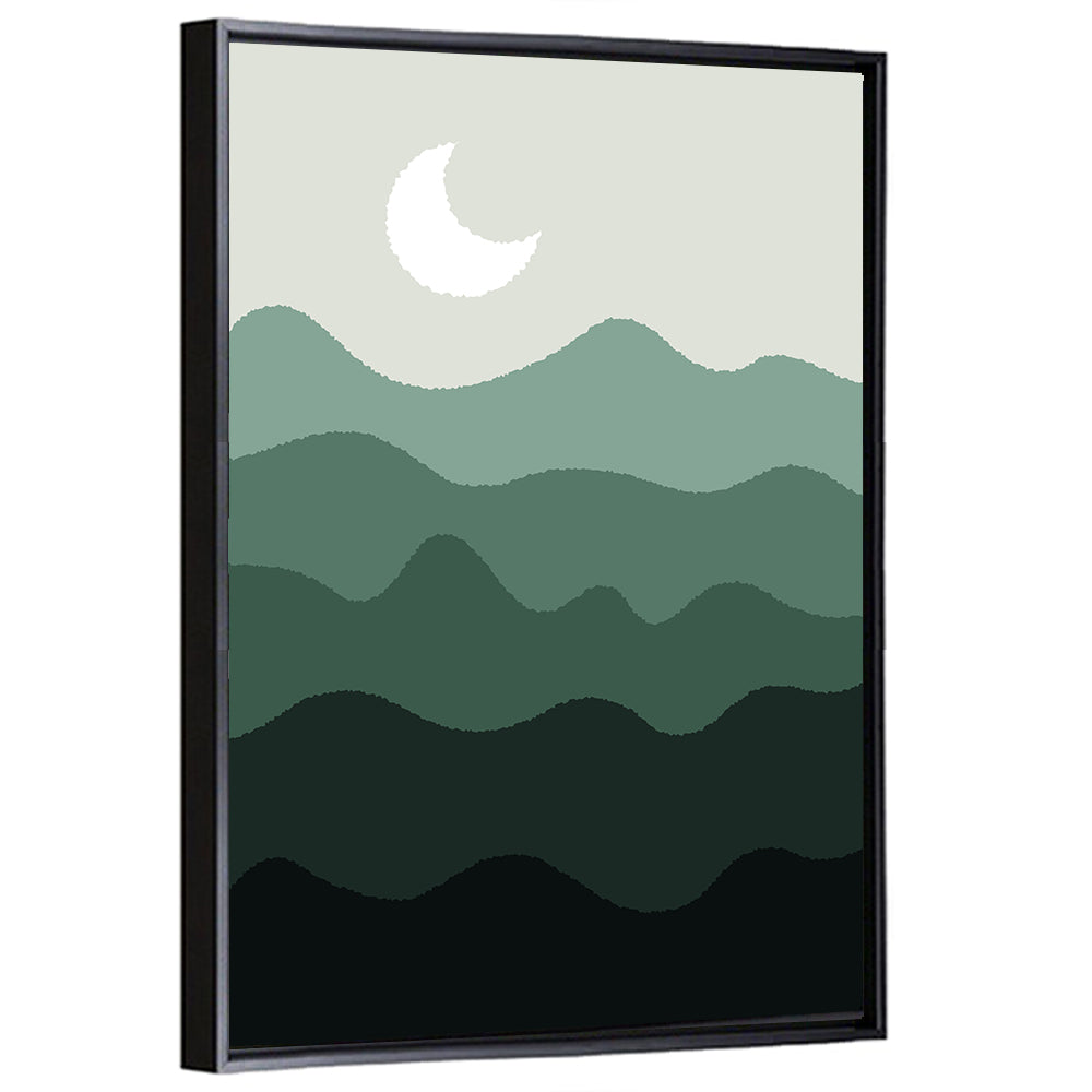 Moonlit Green Mountains Wall Art