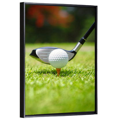 Golf Ball with Driver on Tee Wall Art