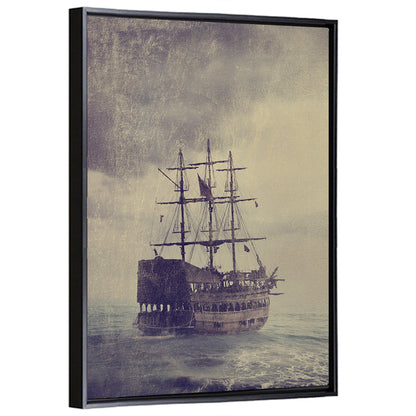 Old Pirate Ship at Sea Wall Art