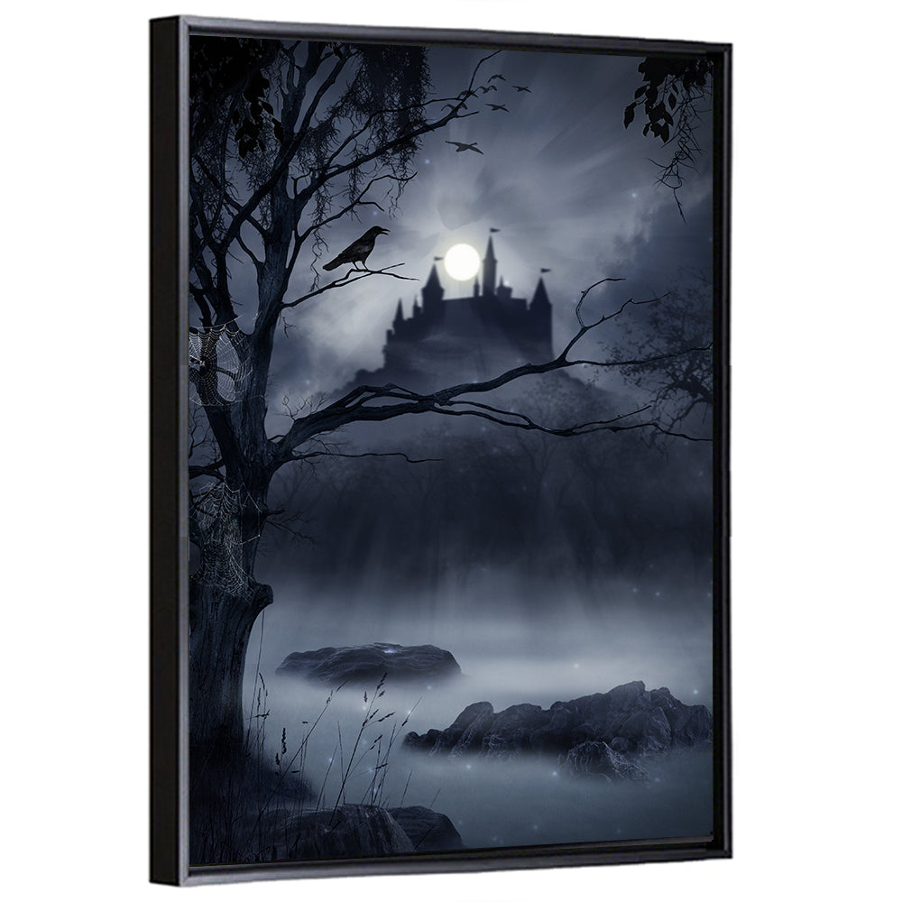 Moonlit Castle Over a Swamp Wall Art