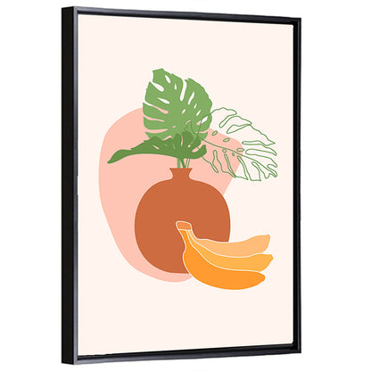 Monstera and Bananas Still Life Wall Art